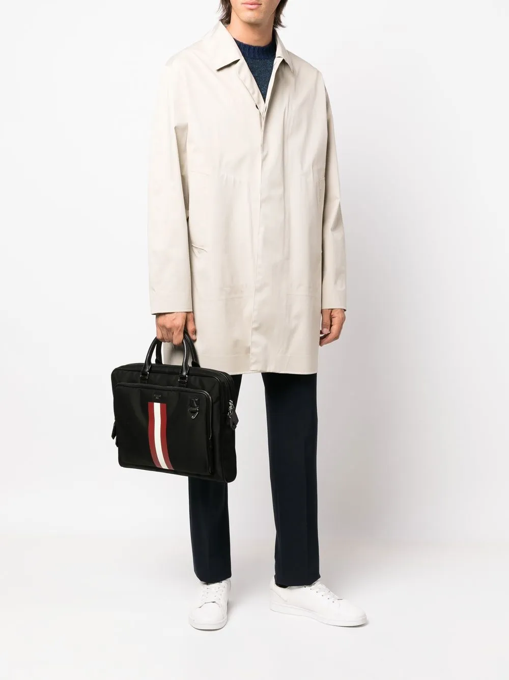 Bally stripe print document bag farfetch