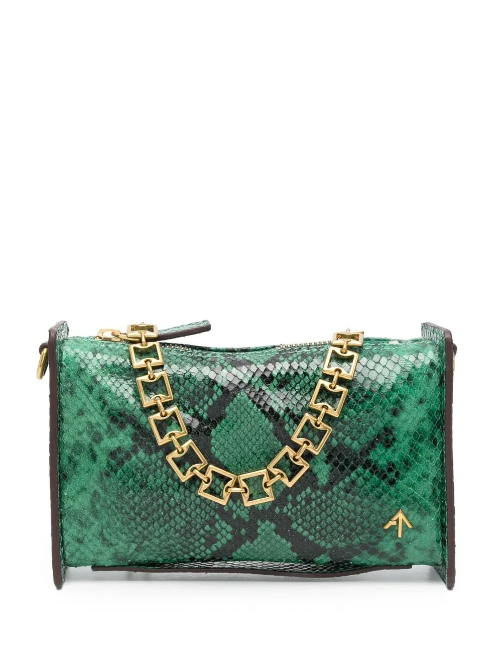 

Manu Atelier bolsa de hombro Carmen con efecto de piel de serpiente - Verde