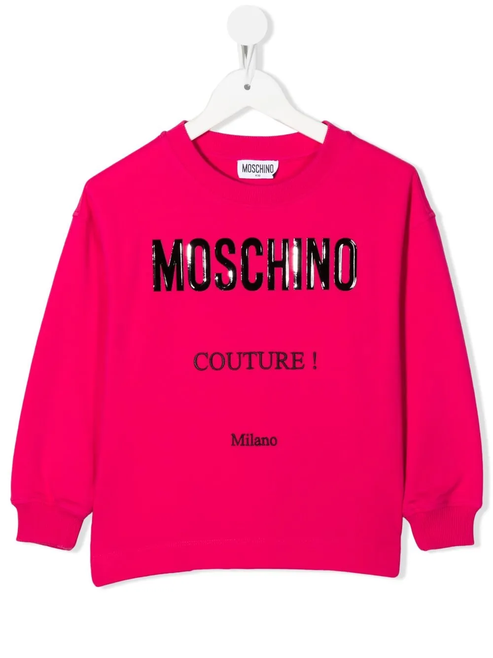 Moschino Kids' Logo-print Fleece Sweatshirt In 粉色