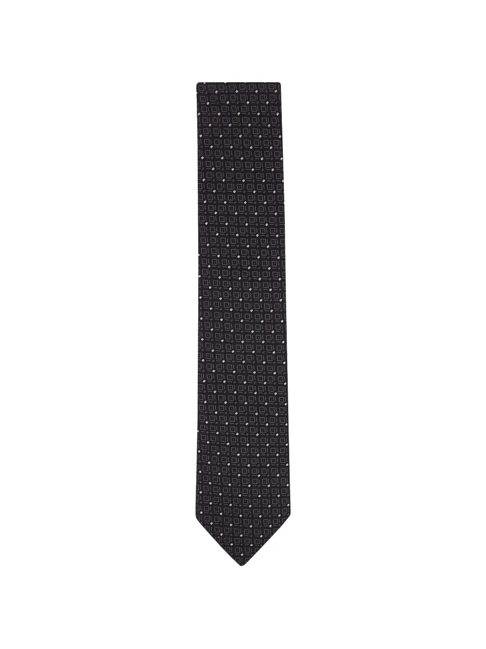Zegna geometric-patterned tie Zwart