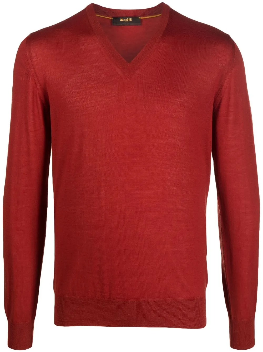 

Moorer V-neck virgin wool jumper - Red