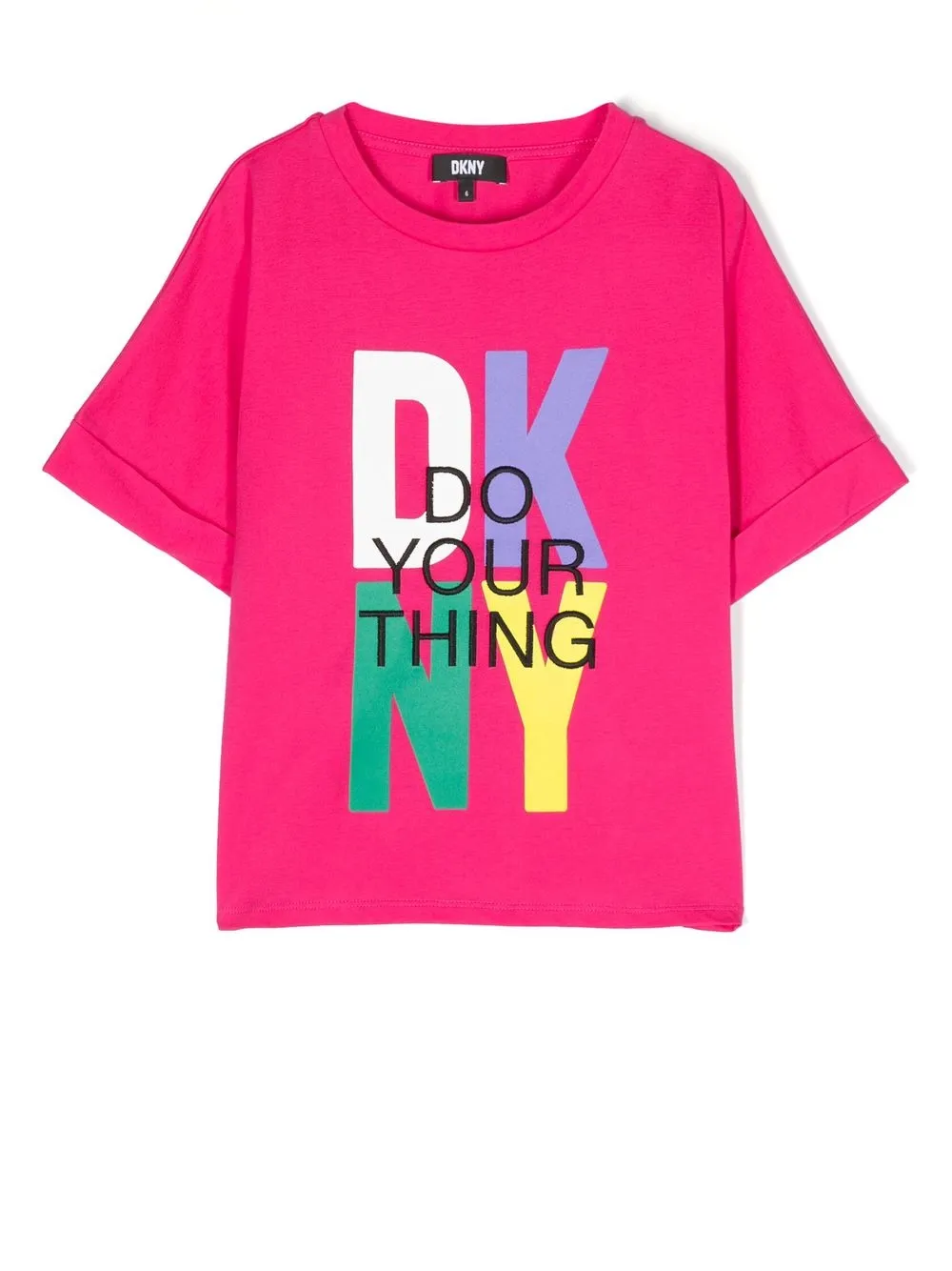 

Dkny Kids playera con logo estampado - Rosado