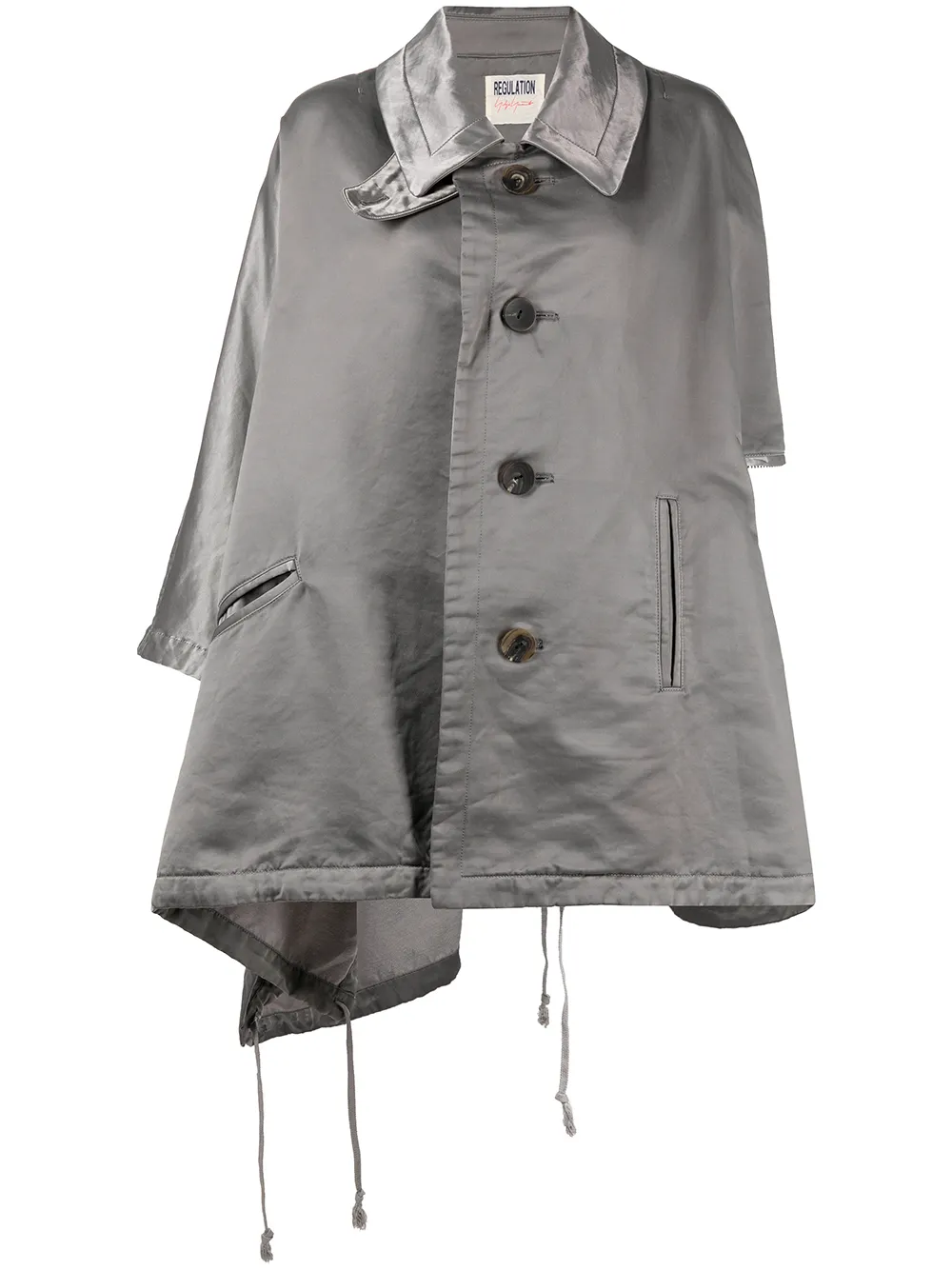 

Yohji Yamamoto buttoned-up oversized jacket - GREY