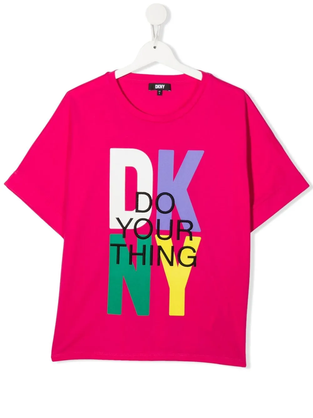 

Dkny Kids playera con estampado gráfico - Rosado