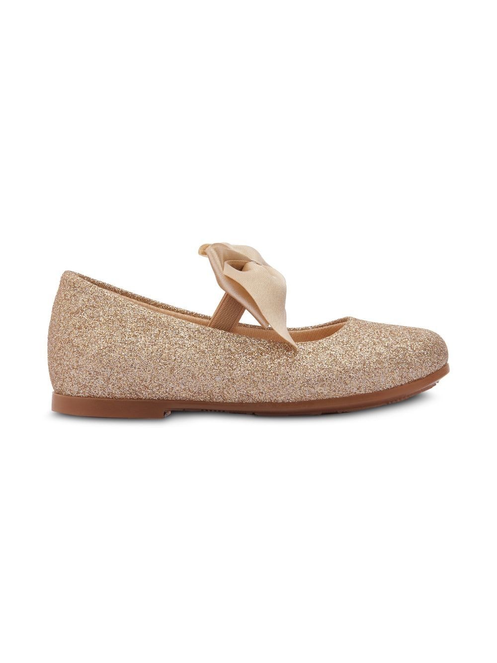 Shop Tulleen Bow-detail Ballerina Shoes In Gold
