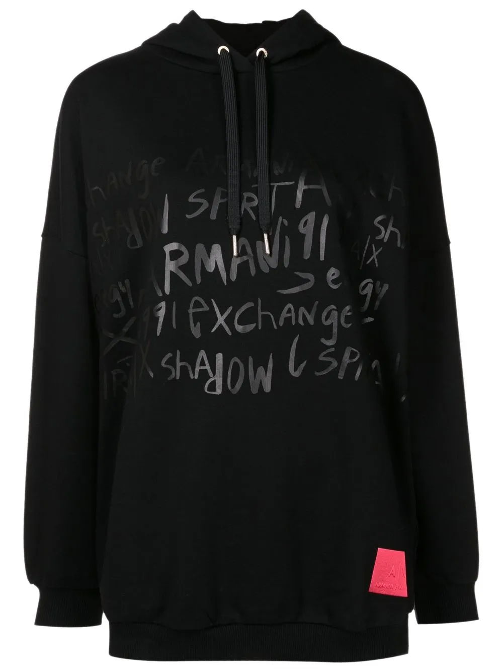 

Armani Exchange logo-print drawstring hoodie - Black