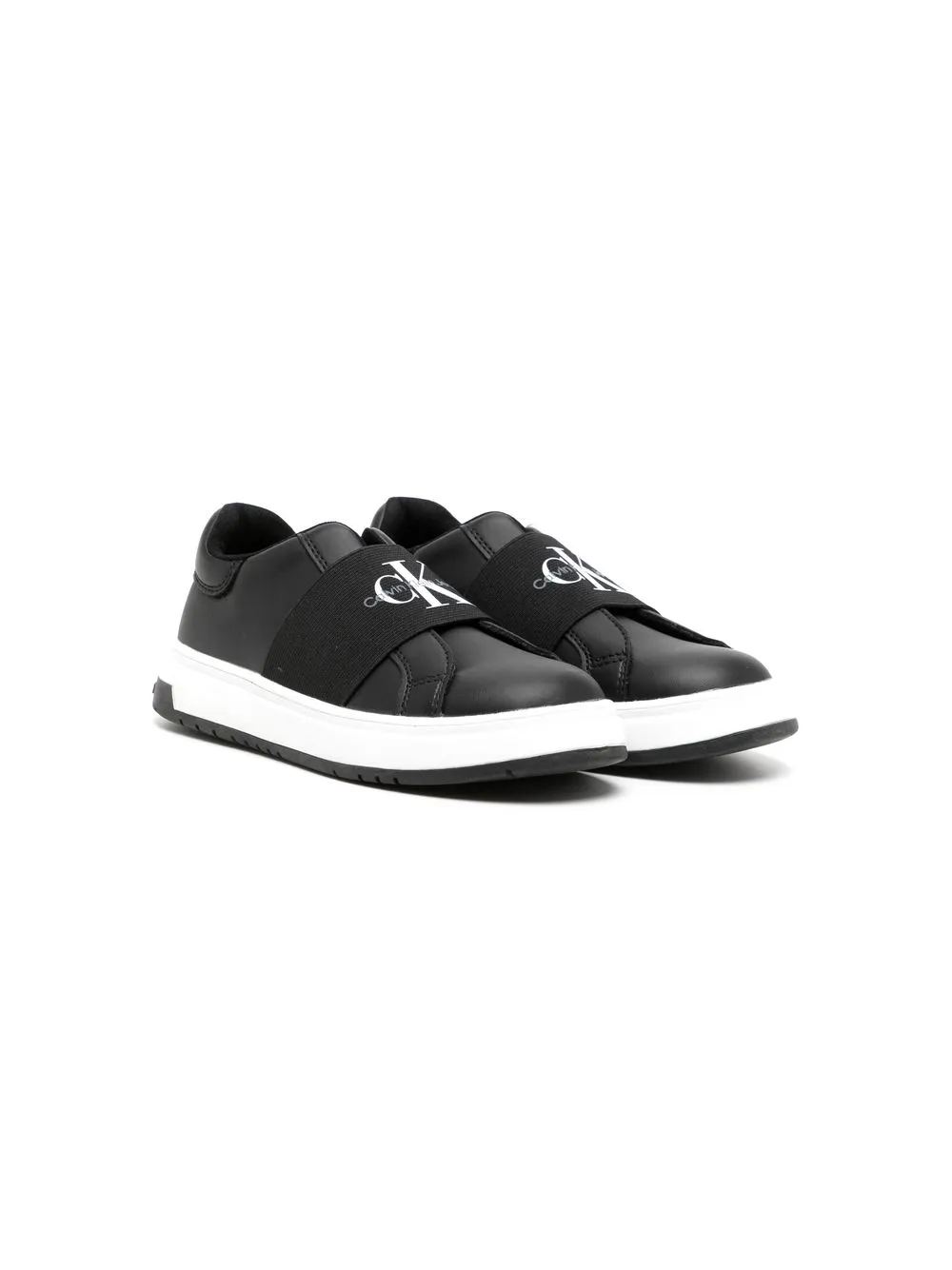 

Calvin Klein Kids Patty logo-strap sneakers - Black