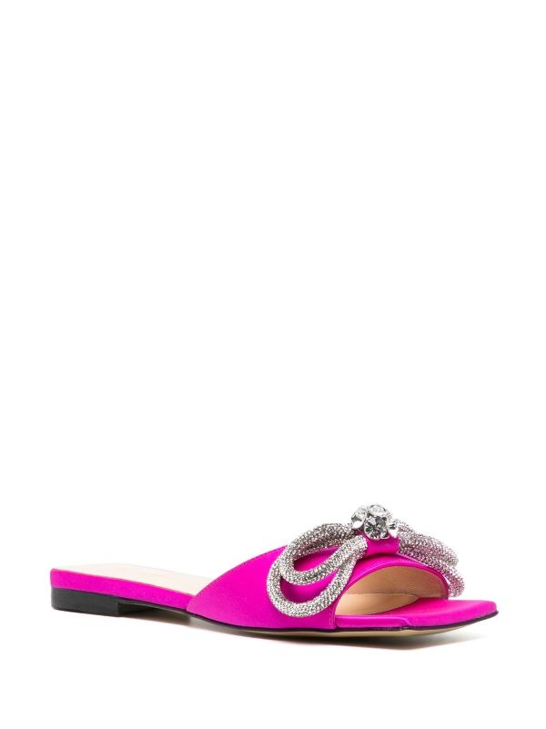 MACH MACH Double Bow Flat Sandals Farfetch