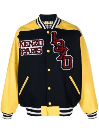 ★KENZO★バーシティージャケット KENZO WOOL VARSITY JACKET Black （ケンゾー ウール バーシティ
