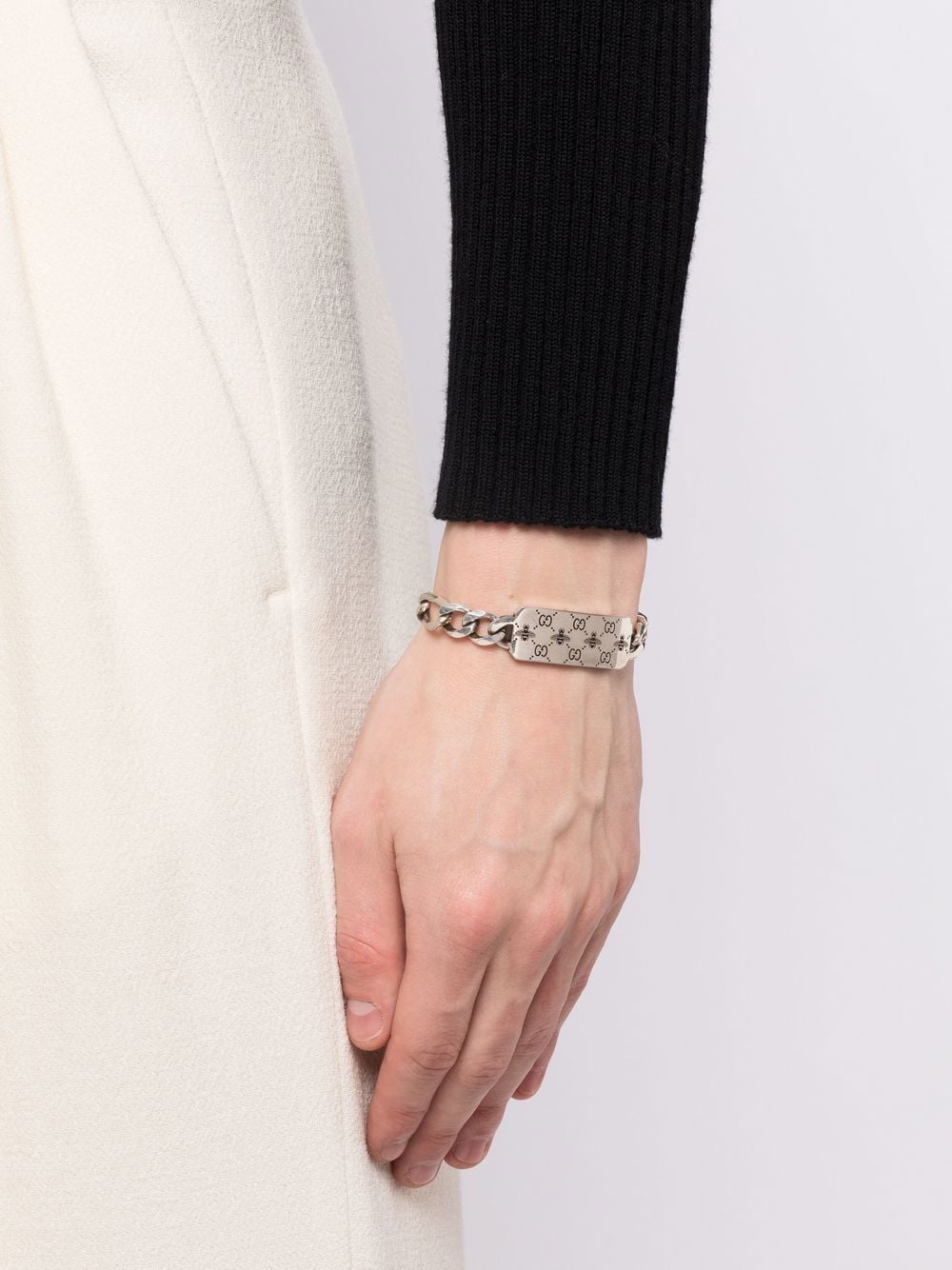 Gucci Armband met GG-logo - Zilver