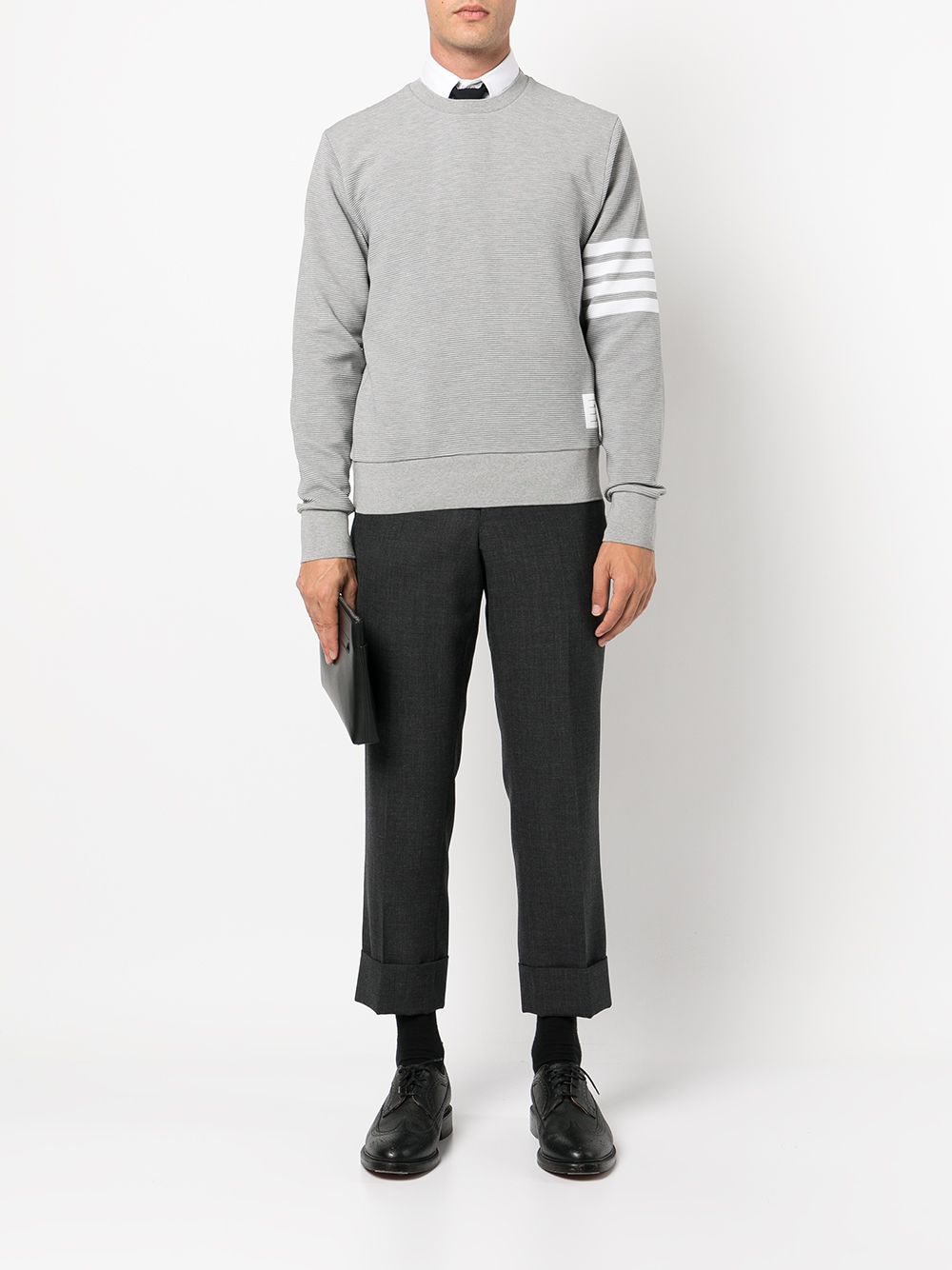 Image 2 of Thom Browne 4-Bar stripe sleeve sweatshirt