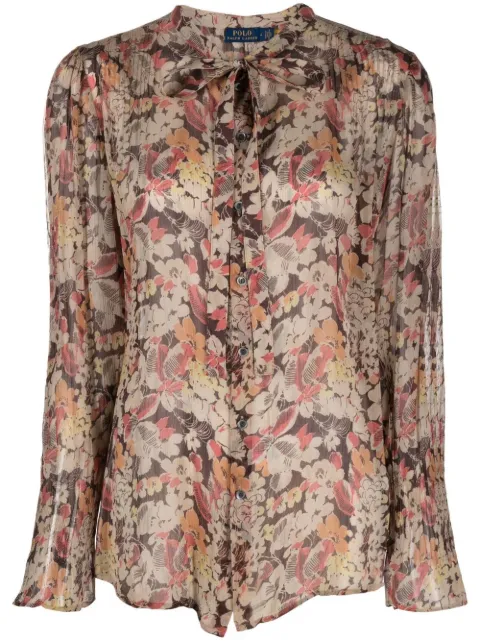 Polo Ralph Lauren floral print pussybow blouse