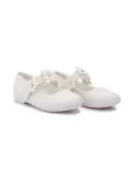 Tulleen floral-strap ballerina shoes - White