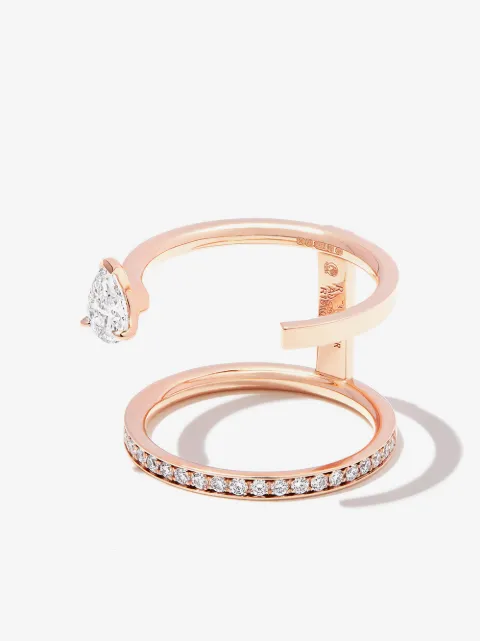 Repossi 18kt rose gold Serti Sur Vide diamond ring