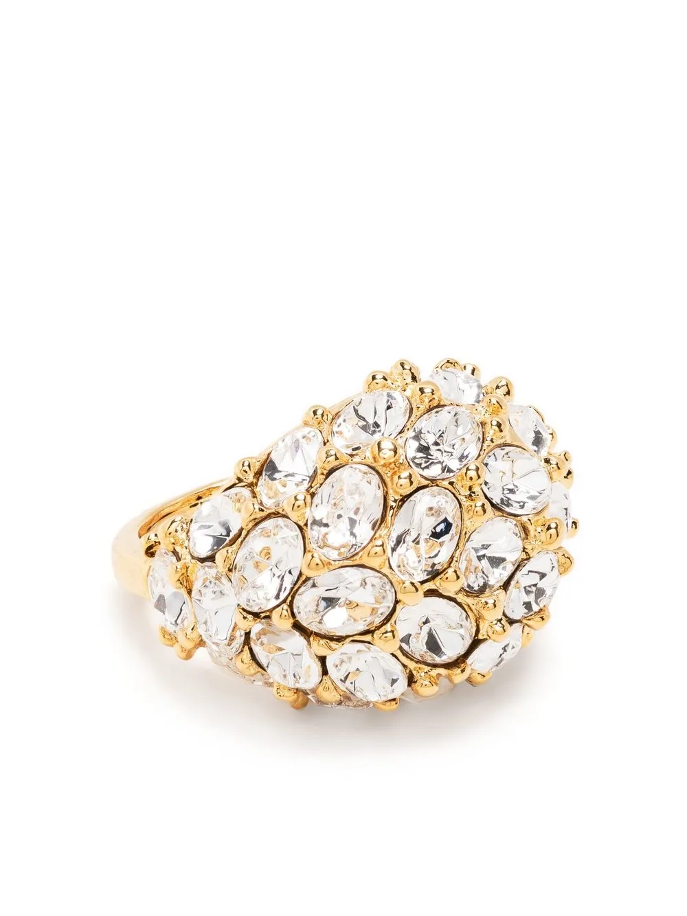 

Kenneth Jay Lane anillo con detalles de cristal - Dorado