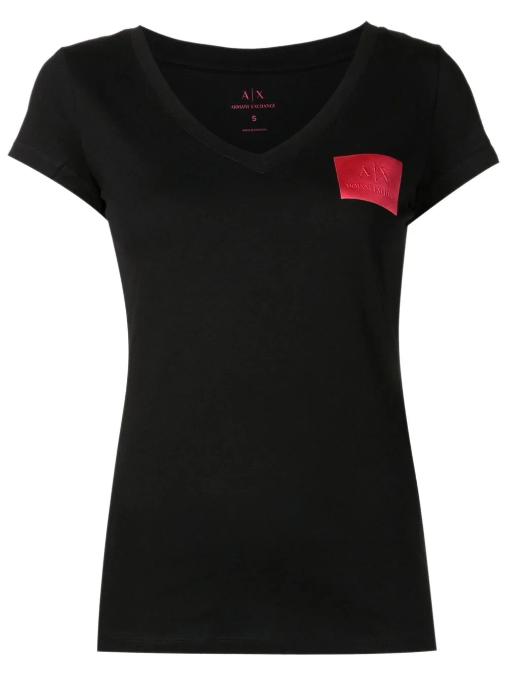 

Armani Exchange logo-patch V-neck T-shirt - Black
