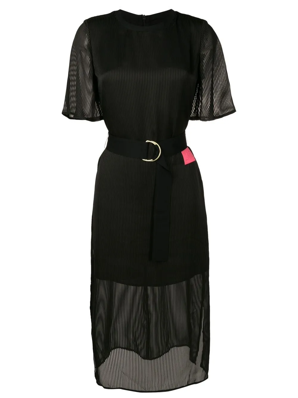 

Armani Exchange stripe-print midi dress - Black