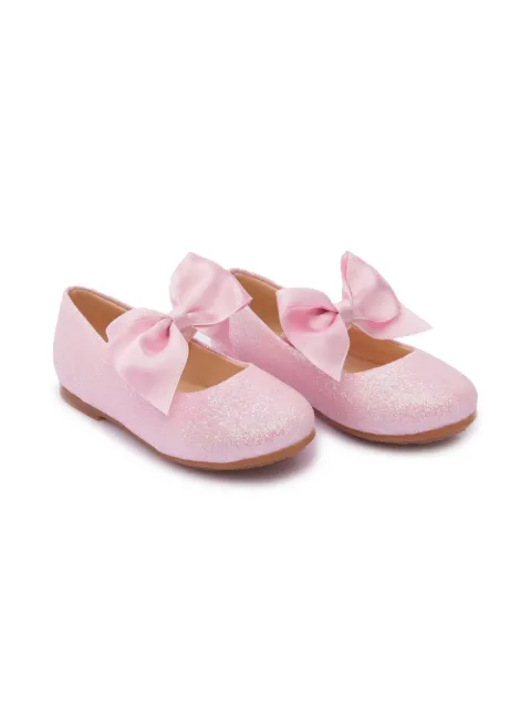 Tulleen bow-detail ballerina shoes