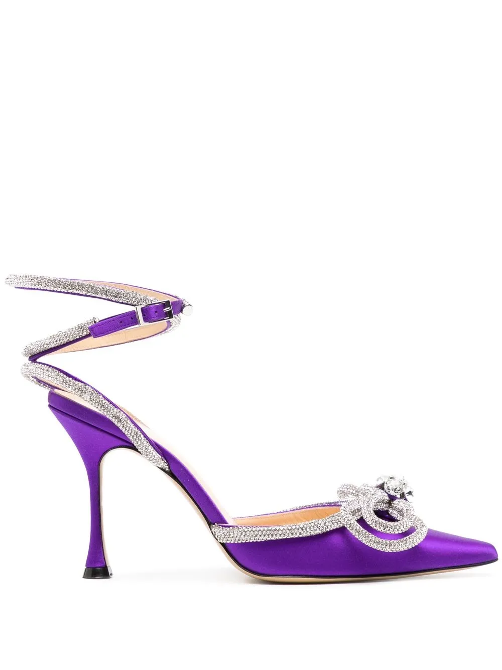 

MACH & MACH crystal-embellished double bow 100mm pumps - Purple