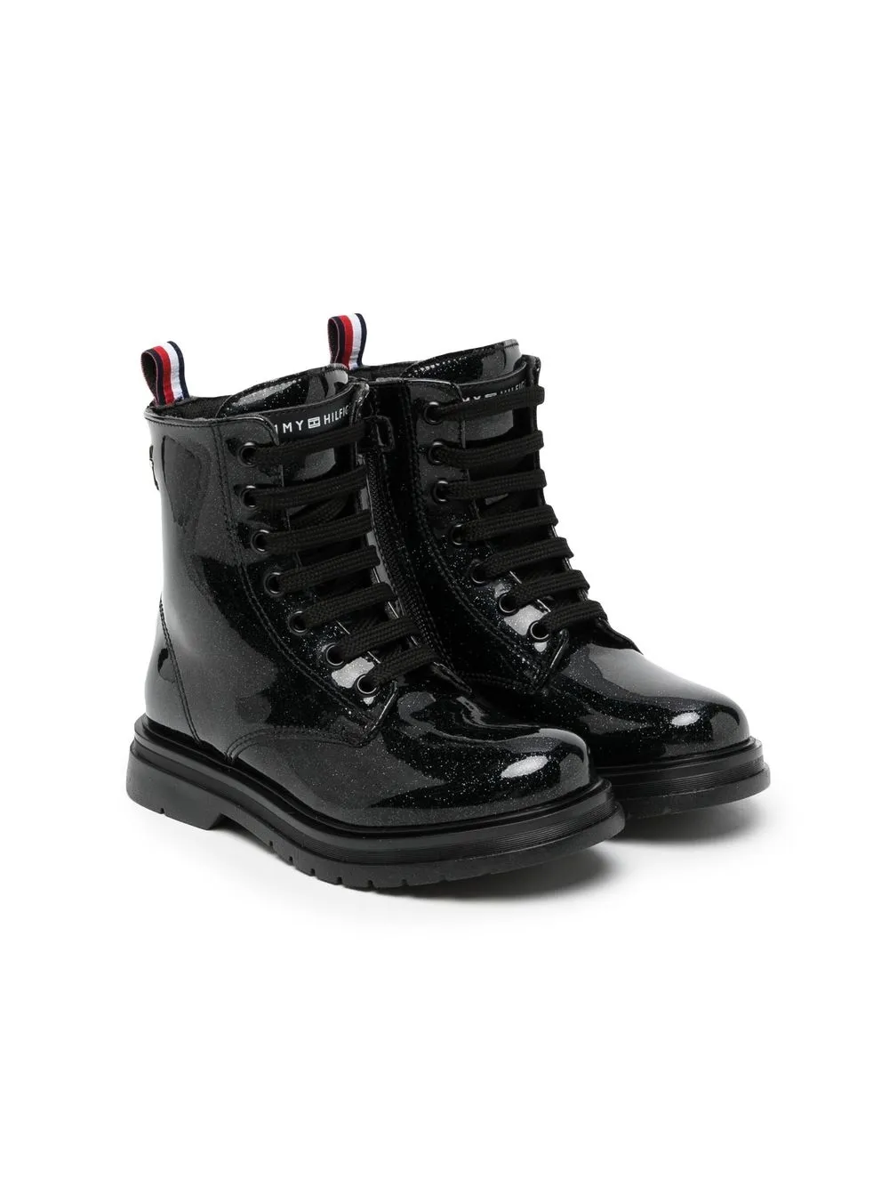 

Tommy Hilfiger Junior botas con agujetas - Negro