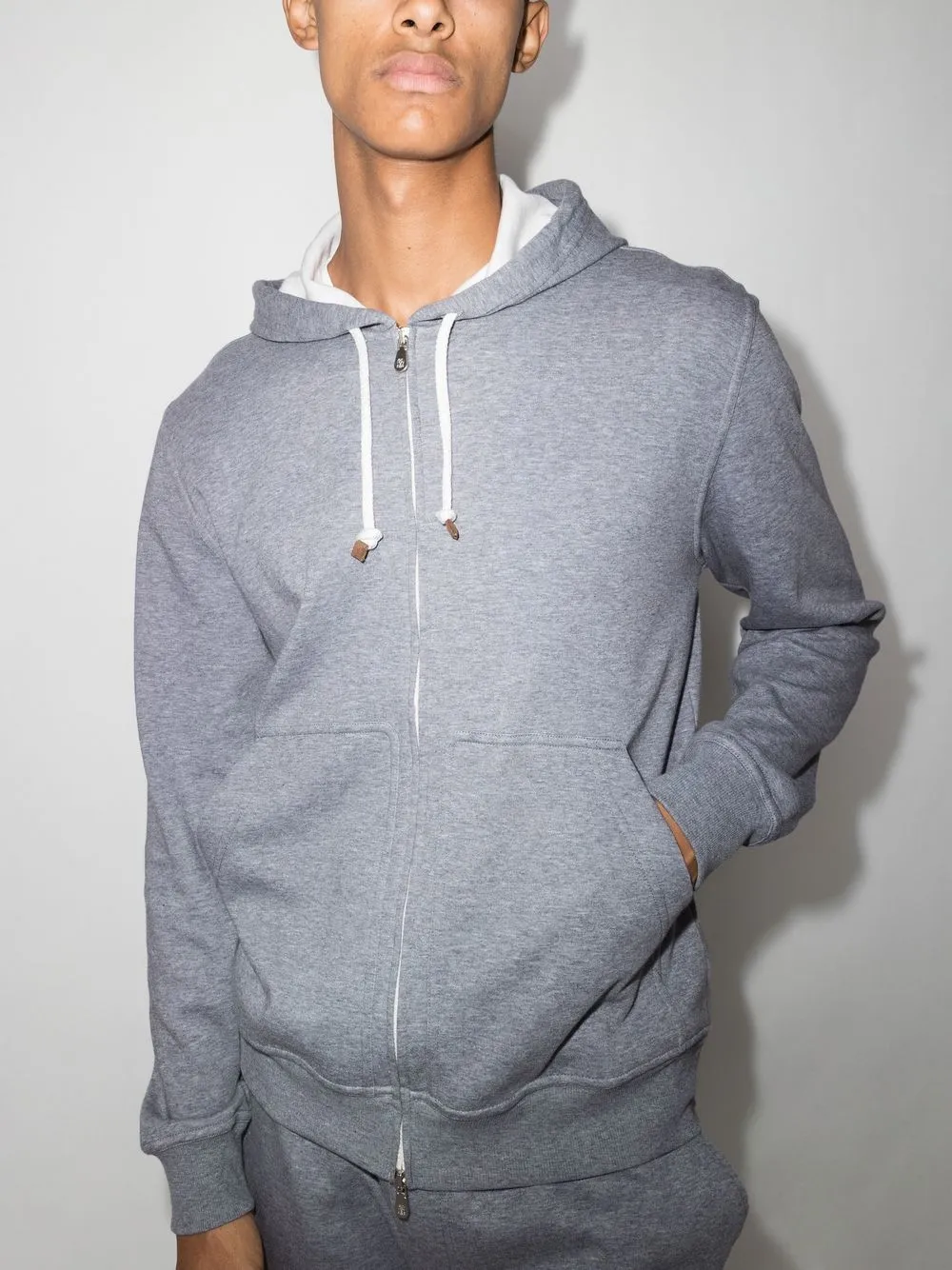 Brunello Cucinelli Trainingsjack met capuchon - Grijs