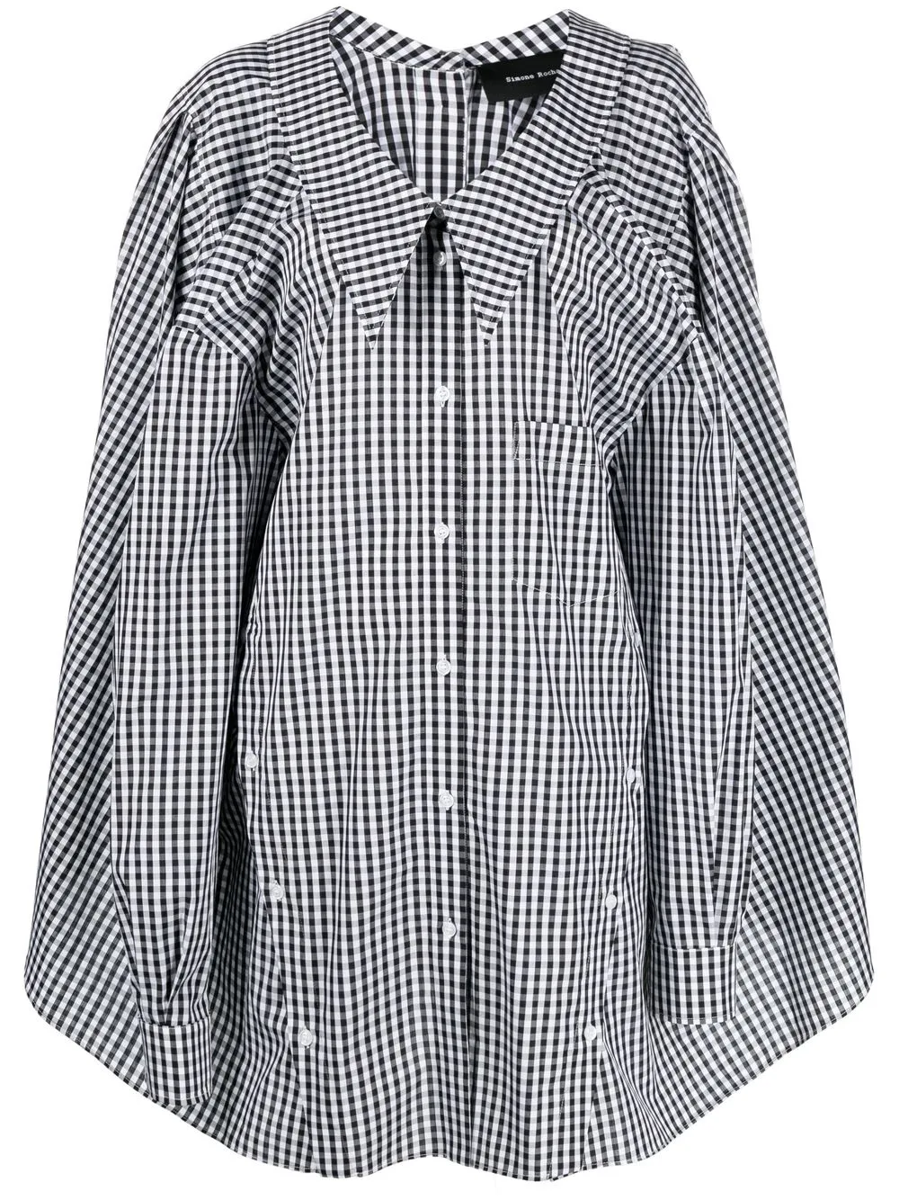 

Simone Rocha gingham four-sleeve shirtdress - Black