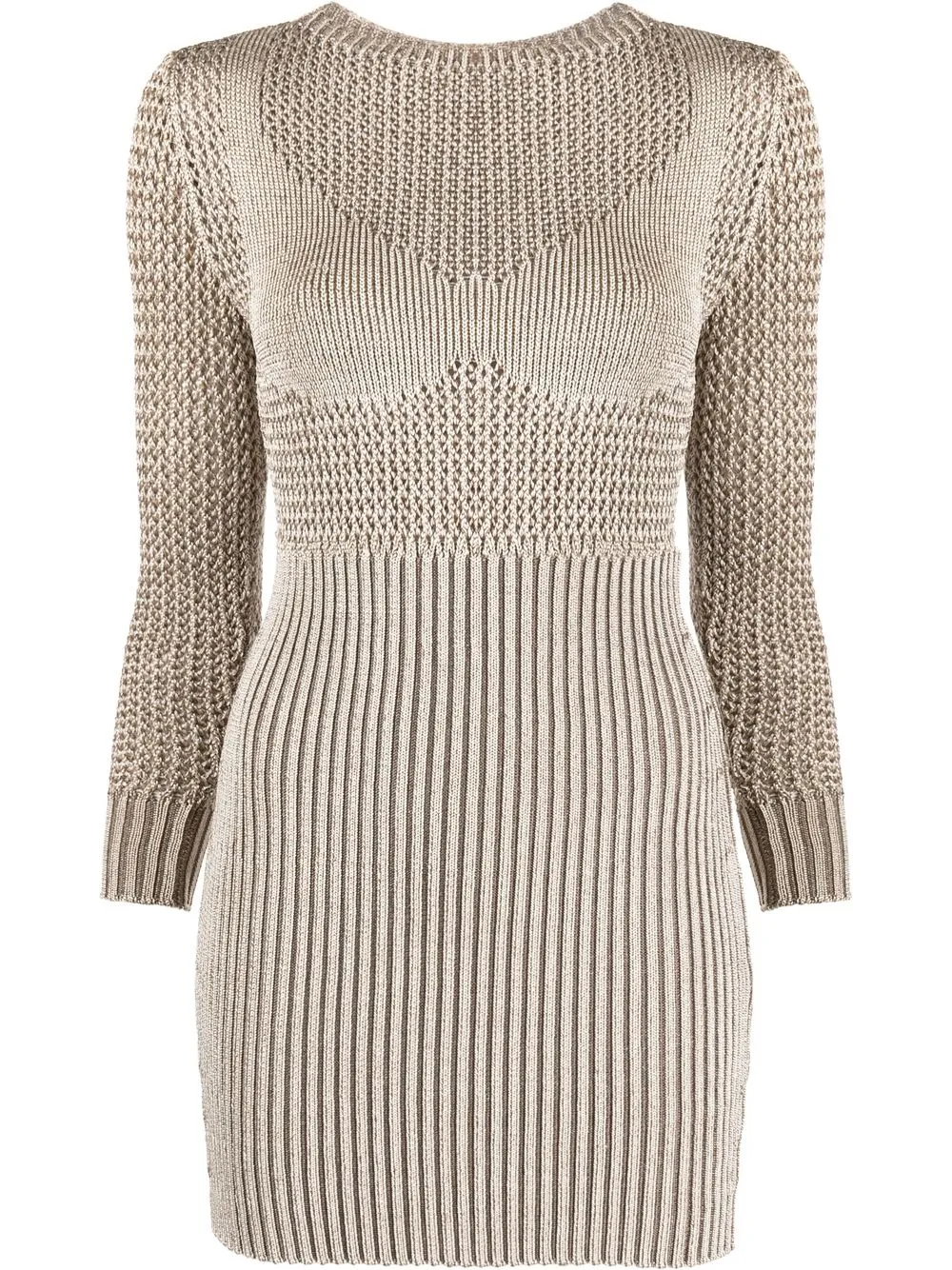 

Isa Boulder Honeymoon knitted minidress - Gold