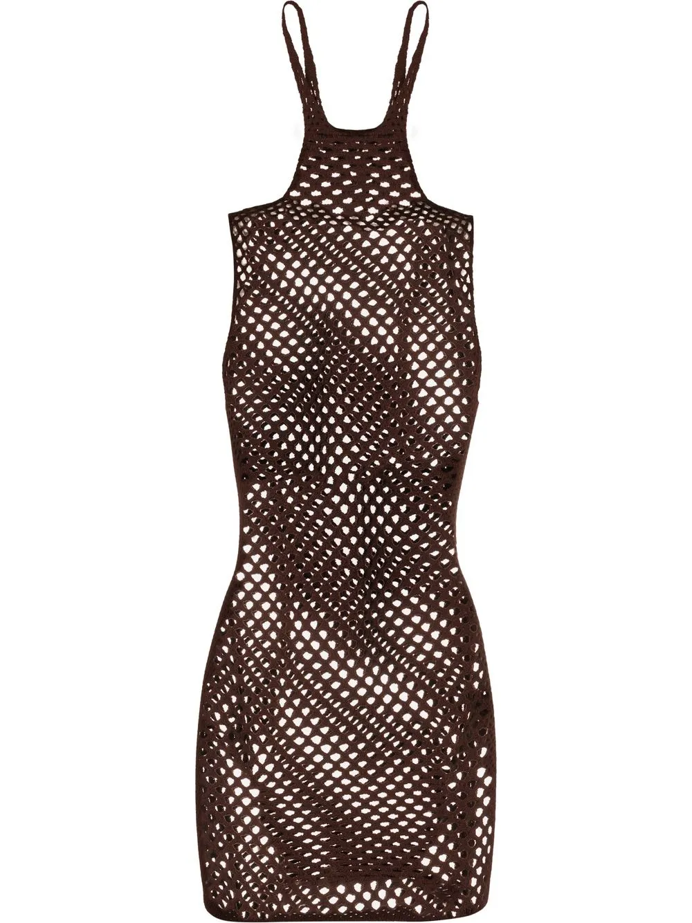 

Isa Boulder Map crochet minidress - Brown