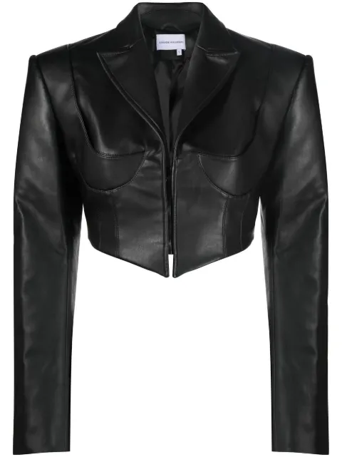 Aleksandre Akhalkatsishvili cropped faux-leather jacket