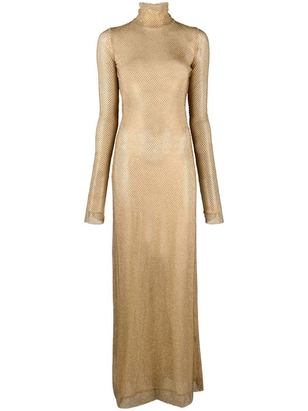 

LaQuan Smith studded mesh gown - Neutrals