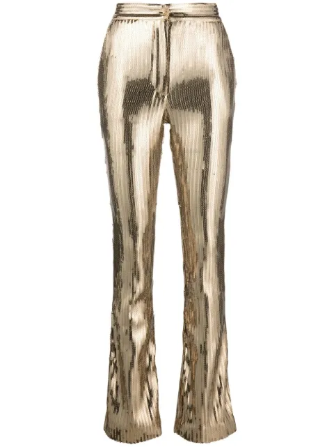 LaQuan Smith sequinned high-waisted trousers