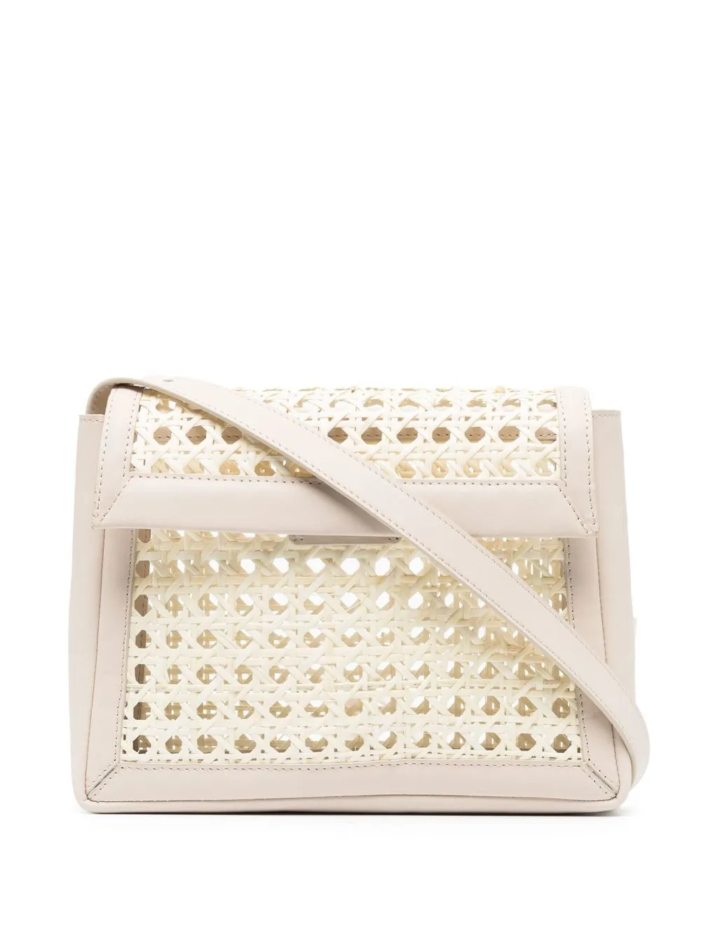 

St. Agni Harper cut-out rattan satchel - Neutrals