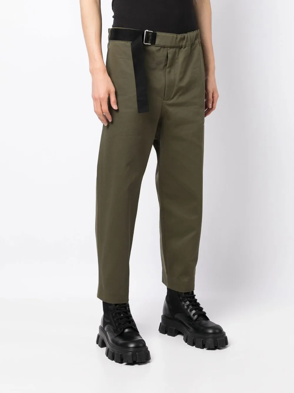 Regs belted cropped trousers