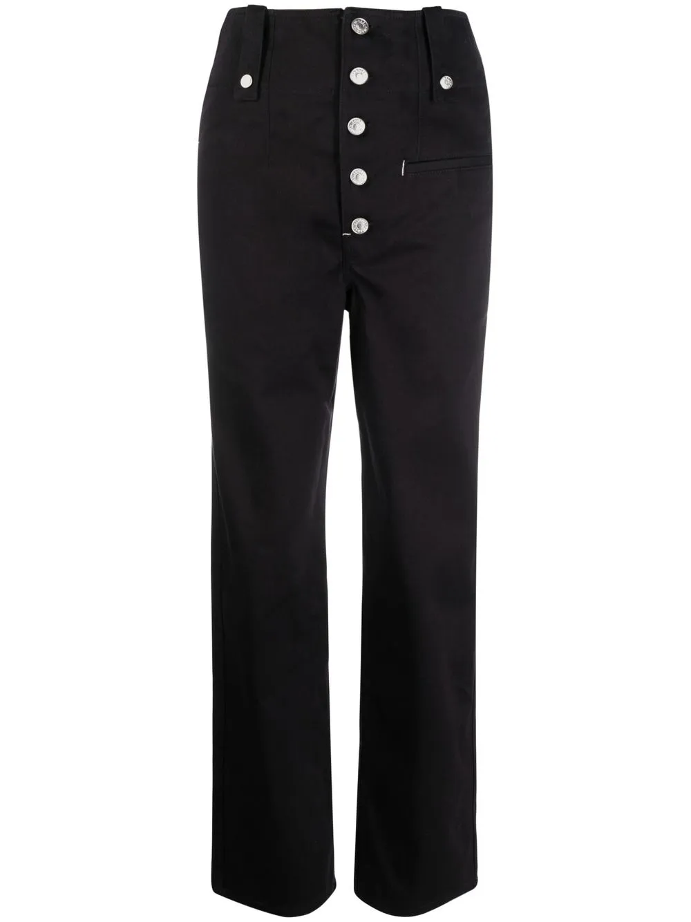 

Isabel Marant pantalones de tiro alto con botones - Negro