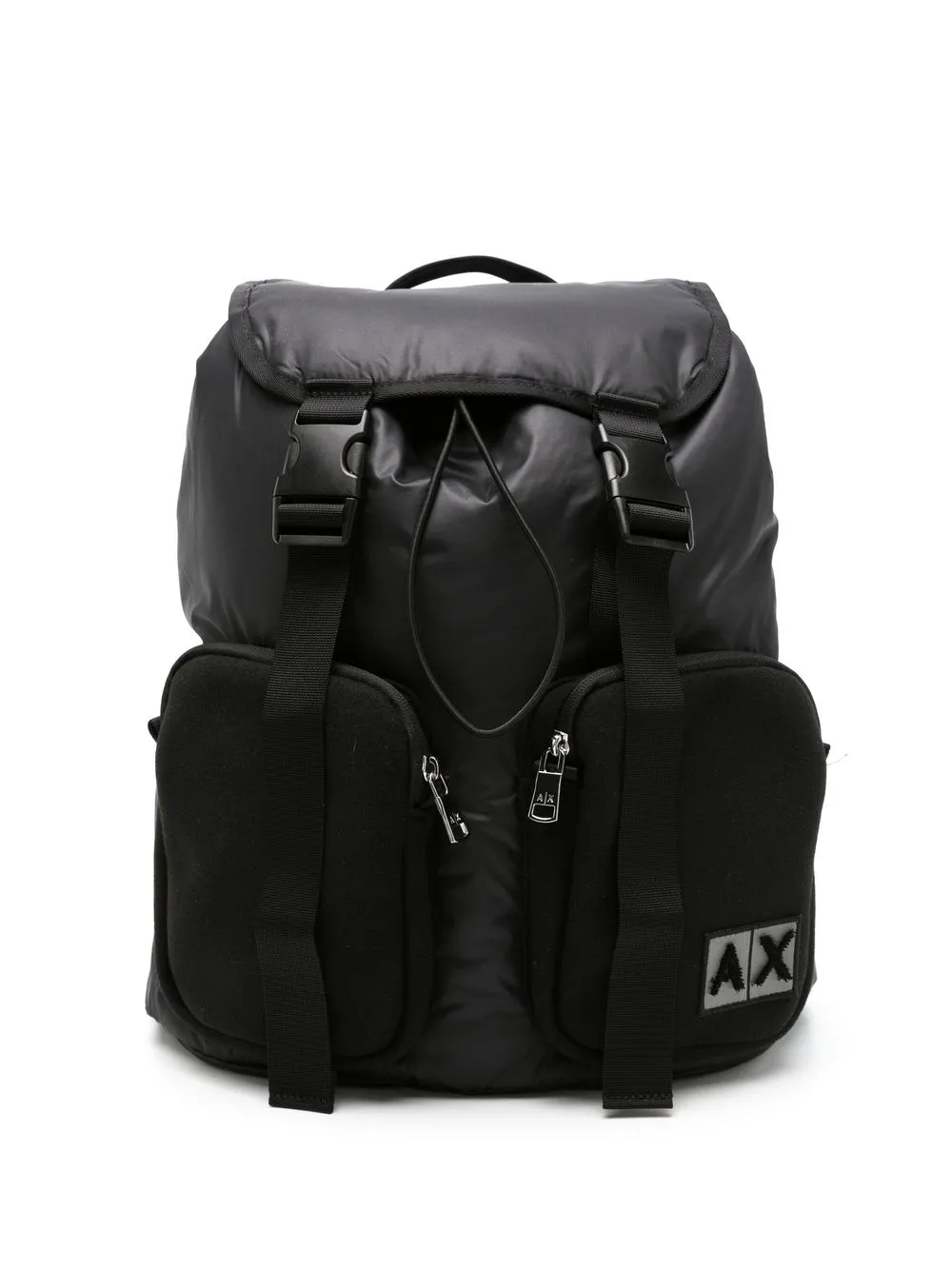

Armani Exchange logo-patch backpack - Black