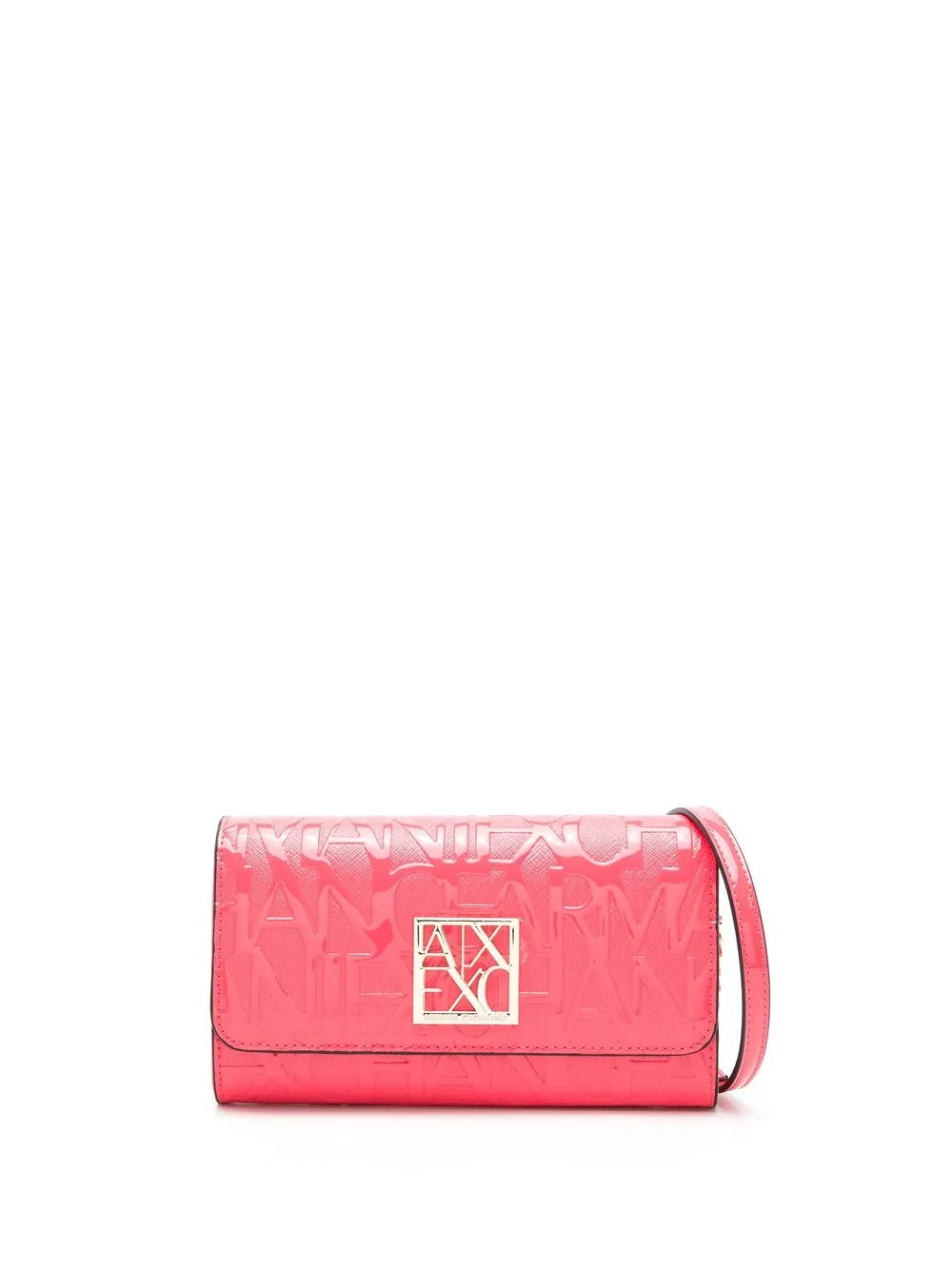 

Armani Exchange patent logo-embossed crossbody - Pink
