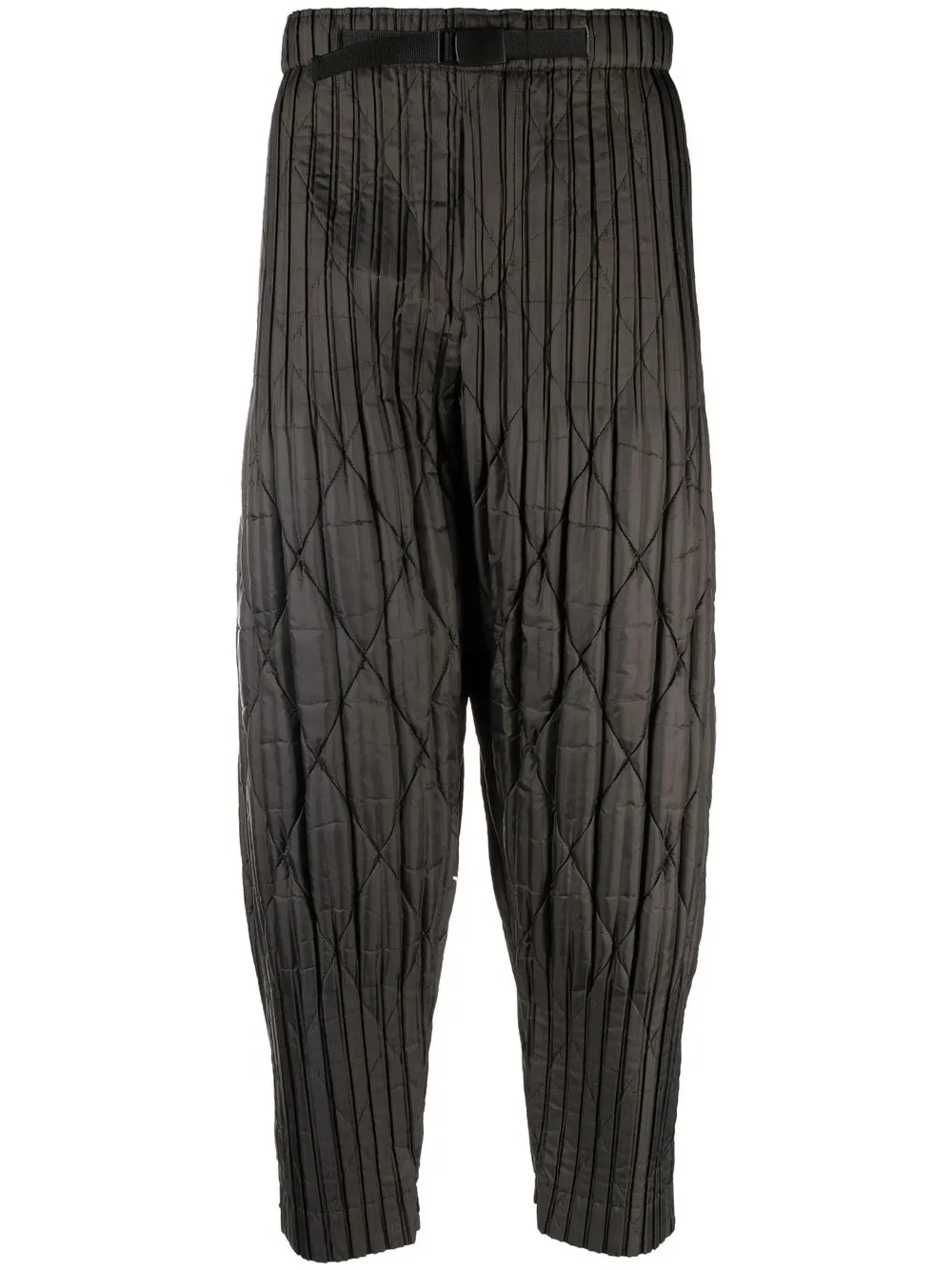 

Homme Plissé Issey Miyake pleated padded cropped trousers - Grey