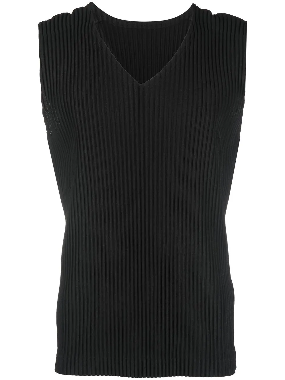 

Homme Plissé Issey Miyake camiseta con cuello en V - Negro