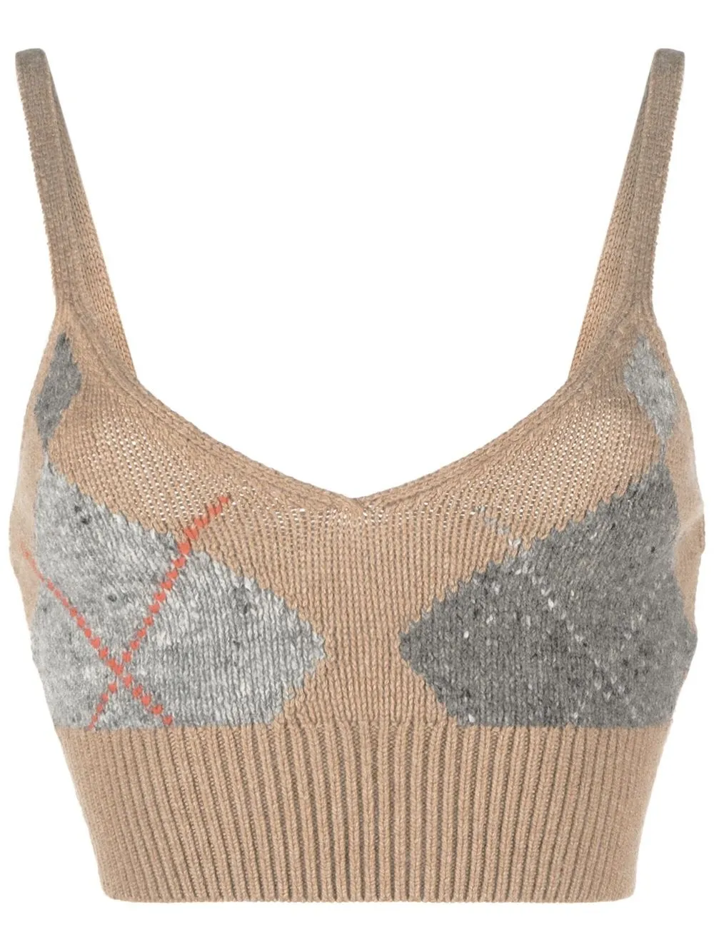 

Polo Ralph Lauren knitted checked cropped top - Neutrals