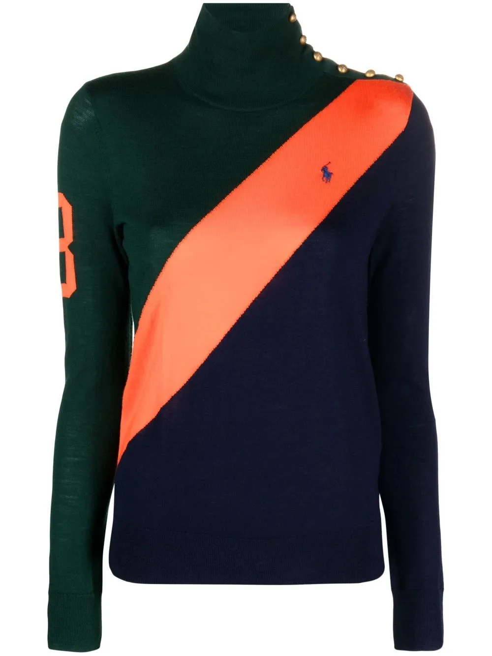 

Polo Ralph Lauren colour-block high neck jumper - Blue