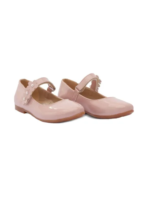 Tulleen floral-strap ballerina shoes