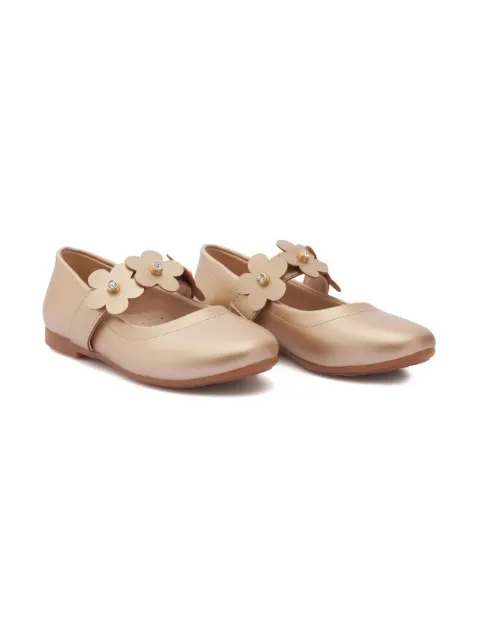 Tulleen floral-strap ballerina shoes