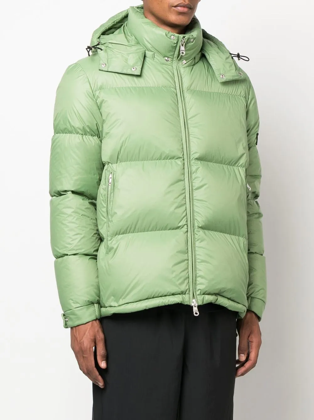 Whitespace Scott Logo-patch Padded Jacket In Grün