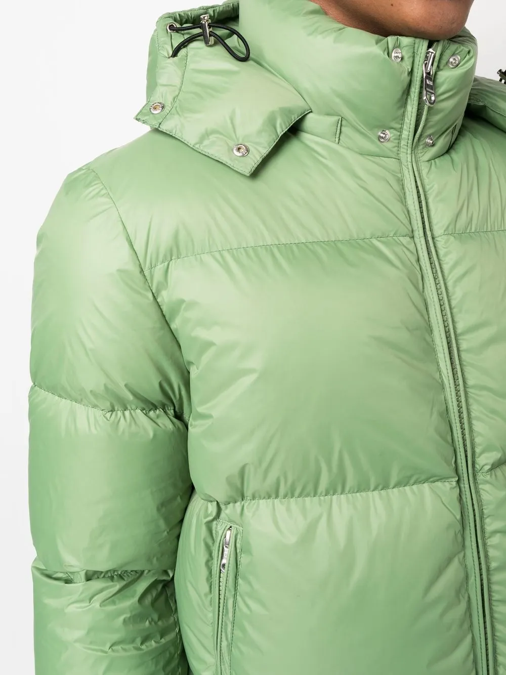 Whitespace Scott Logo-patch Padded Jacket In Grün