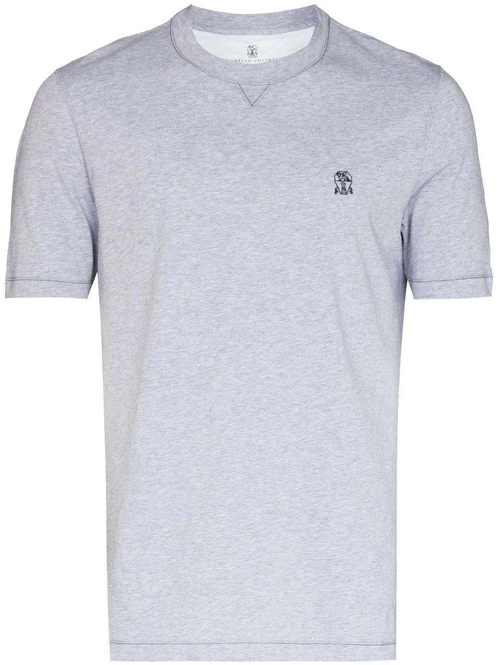 

Brunello Cucinelli playera con logo bordado - Gris