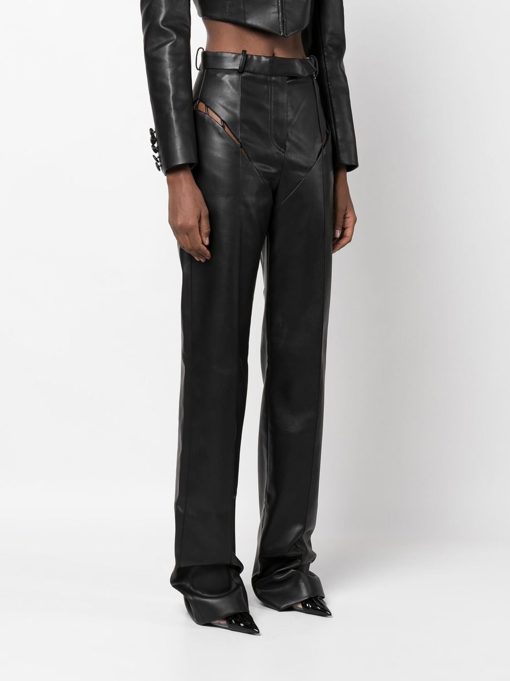 Aleksandre Akhalkatsishvili cut-out faux-leather Pants - Farfetch