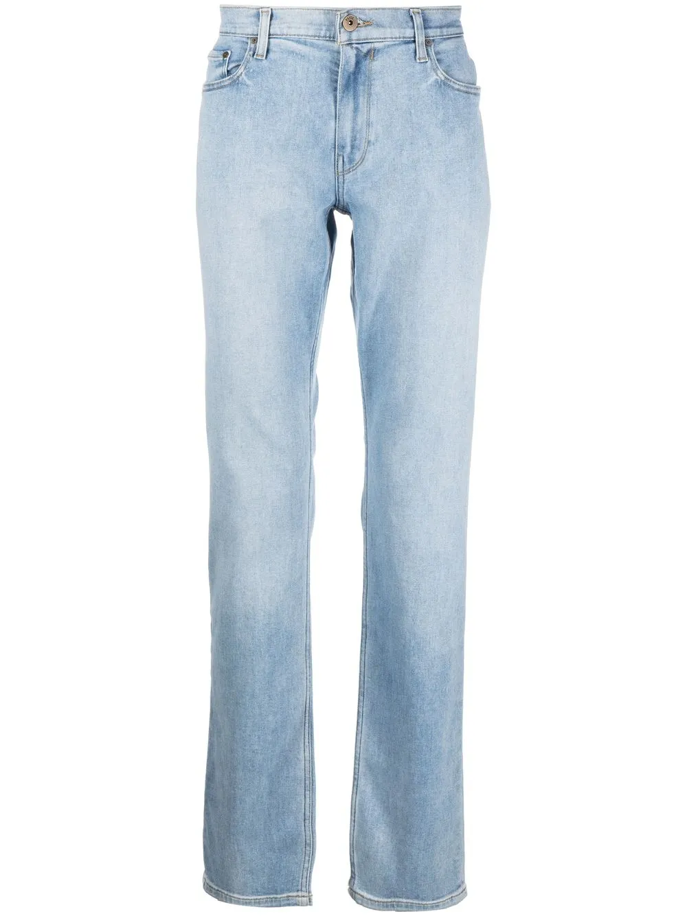 

PAIGE faded-effect straight-leg jeans - Blue