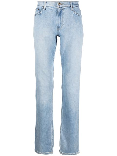 PAIGE faded-effect straight-leg jeans