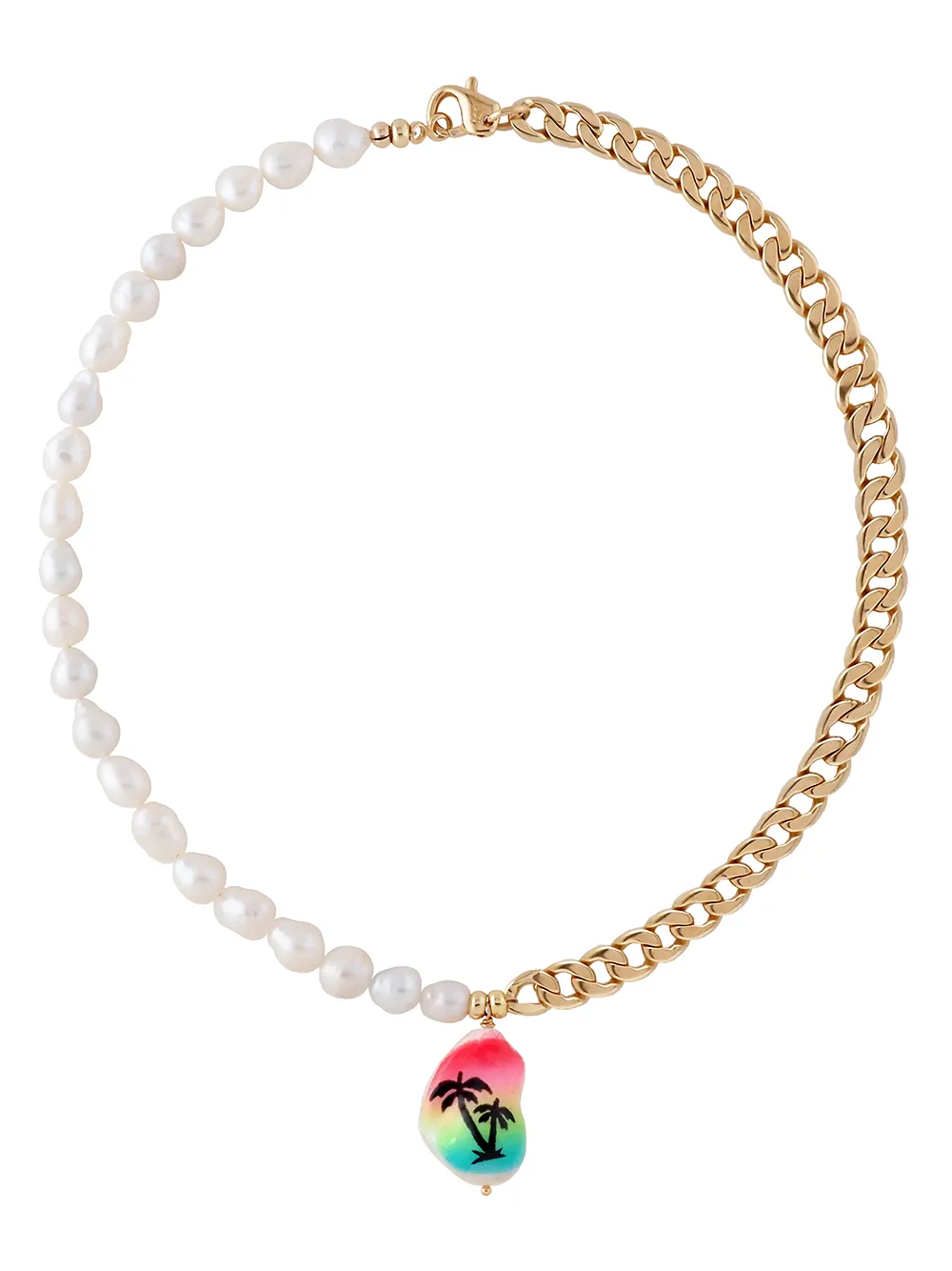 

Martha Calvo pearl-embellished chain-link choker - Gold