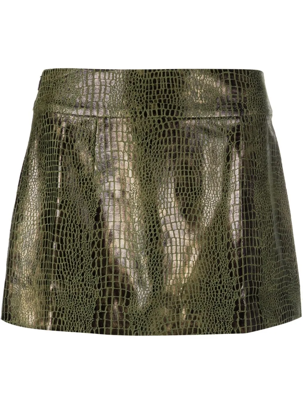 KIM SHUI CROCODILE-EFFECT MINISKIRT